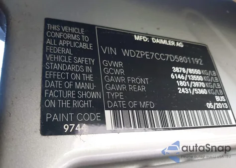 2013 Mercedes-Benz Sprinter 2500 Normal Roof z USA, uszkodzony, nr VIN WDZPE7CC7D5801192